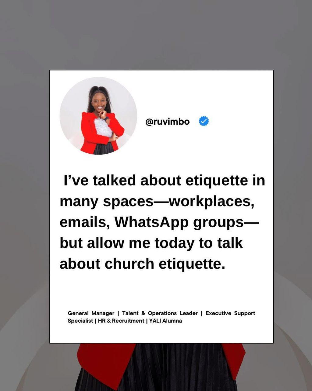Church Etiquette is Still Etiquette